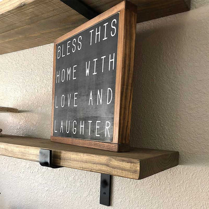 Wall Shelf 2 pcs PWF-0314 pakoworld walnut - black 60x14x16cm