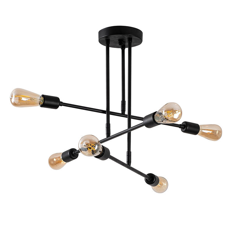 Ceiling light PWL-0102 pakoworld Ε27 in black color D75x50cm