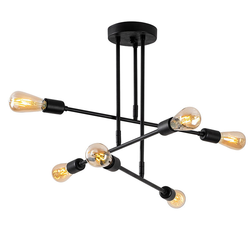 Ceiling light PWL-0102 pakoworld Ε27 in black color D75x50cm