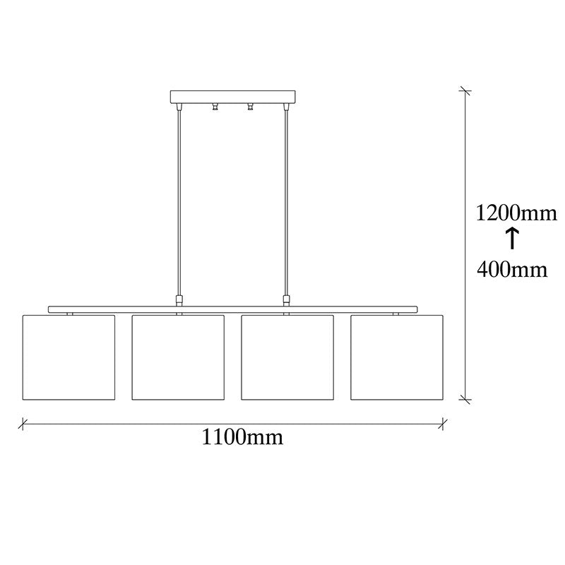 Ceiling light PWL-0118 pakoworld Ε27 four light colorful 110x25x120cm