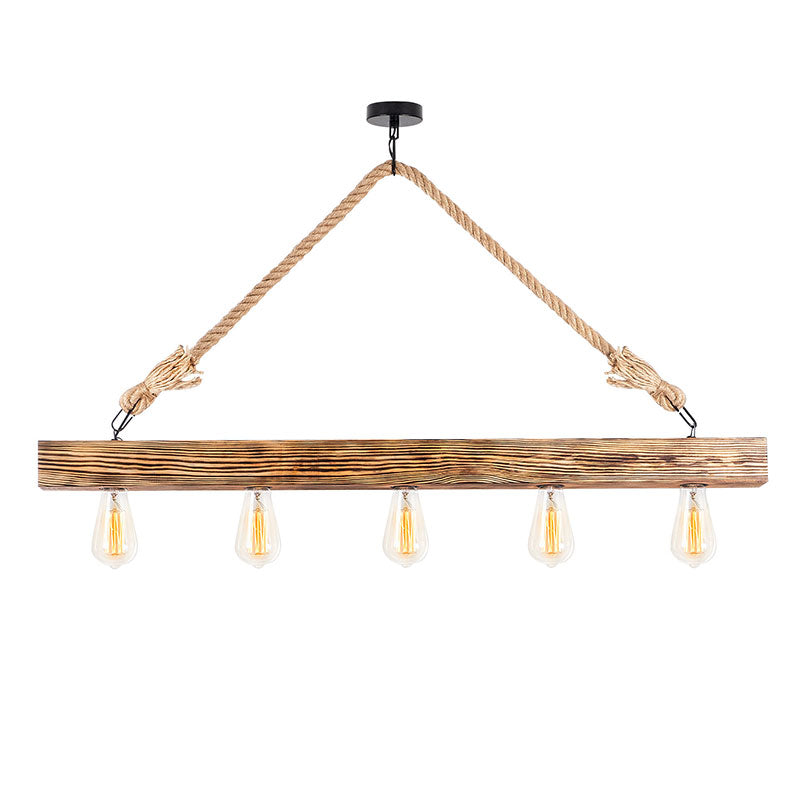 Ceiling light PWL-0157 pakoworld Ε27 five-light walnut 100x7x53cm