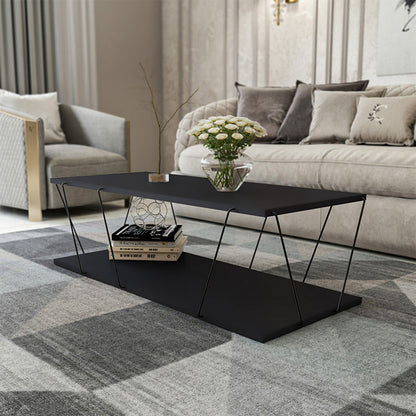 Coffee table Tars pakoworld black anthracite 120x50x30cm