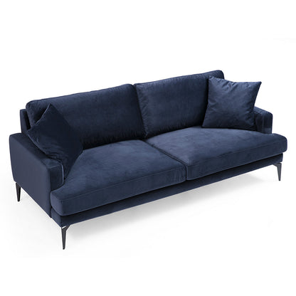 3-seater sofa Fortune pakoworld velvet navy blue-black 205x88x90cm