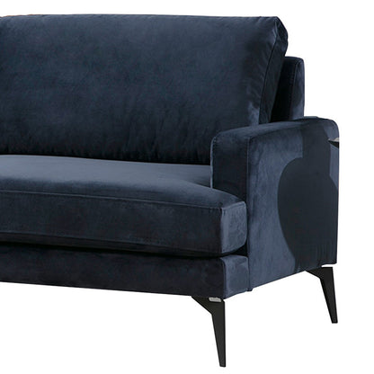 Corner sofa Fortune pakoworld right corner velvet blue-black 283x180x88cm