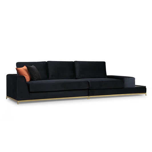 3-seater sofa PWF-0511 pakoworld fabric black-golden 320x102x84cm