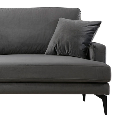 Corner sofa Fortune pakoworld right corner velvet anthracite-black 283x180x88cm