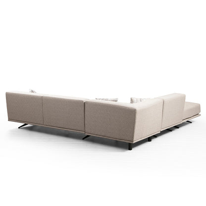 Corner sofa PWF-0516 pakoworld right corner fabric beige-black 302x302x80cm