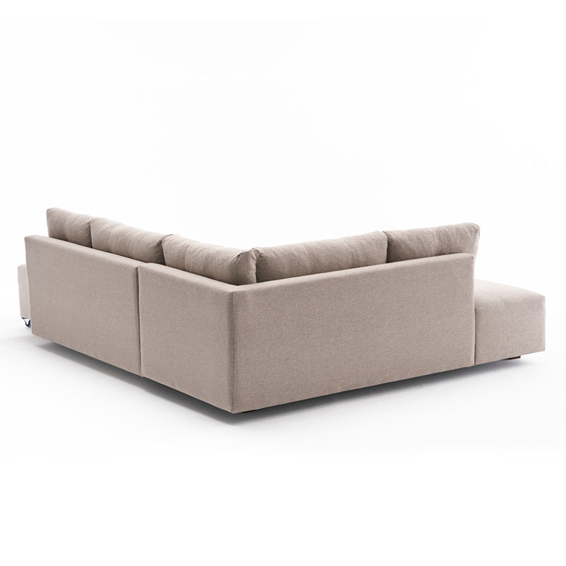 Corner sofa-bed PWF-0517 pakoworld right corner fabric cream-walnut 282x206x85cm