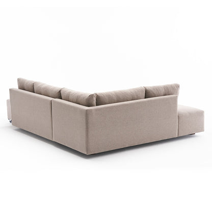 Corner sofa-bed PWF-0517 pakoworld right corner fabric cream-walnut 282x206x85cm