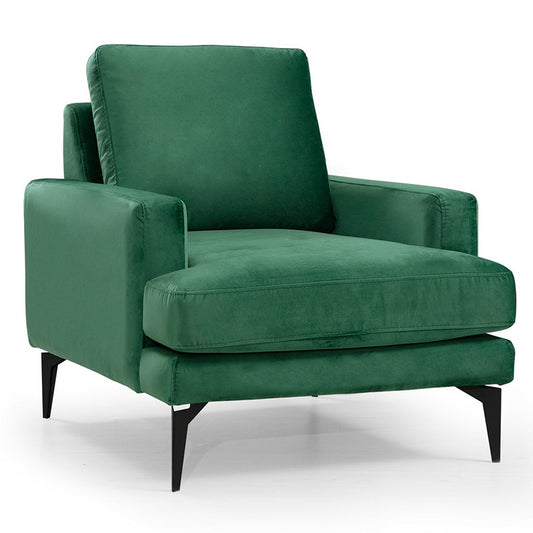 Armchair Fortune pakoworld velvet green-black 80x90x88cm