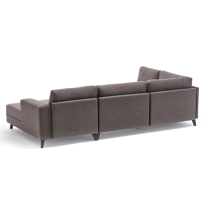 Versatile corner sofa-bed PWF-0534 pakoworld fabric light brown 300x202x78cm