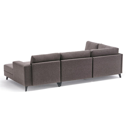 Versatile corner sofa-bed PWF-0534 pakoworld fabric light brown 300x202x78cm