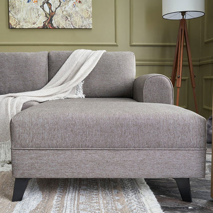 Versatile corner sofa-bed PWF-0534 pakoworld fabric light brown 300x202x78cm