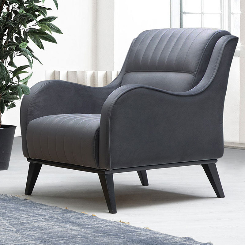 Armchair PWF-0515 pakoworld velvet anthracite-black 70x90x87cm