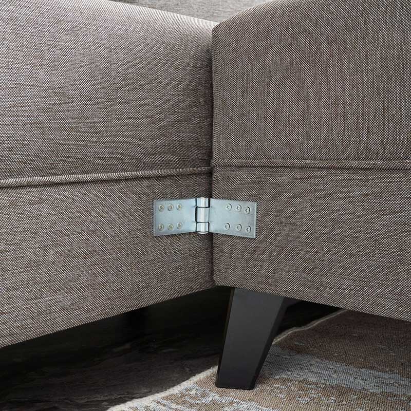 Versatile corner sofa-bed PWF-0535 pakoworld fabric light brown 300x202x78cm