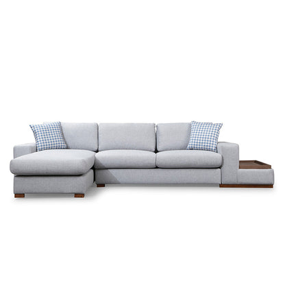 Corner sofa PWF-0537 pakoworld right corner fabric gray-walnut 332x194x85cm