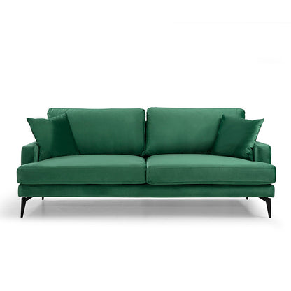 3-seater sofa Fortune pakoworld velvet green-black 205x90x88cm