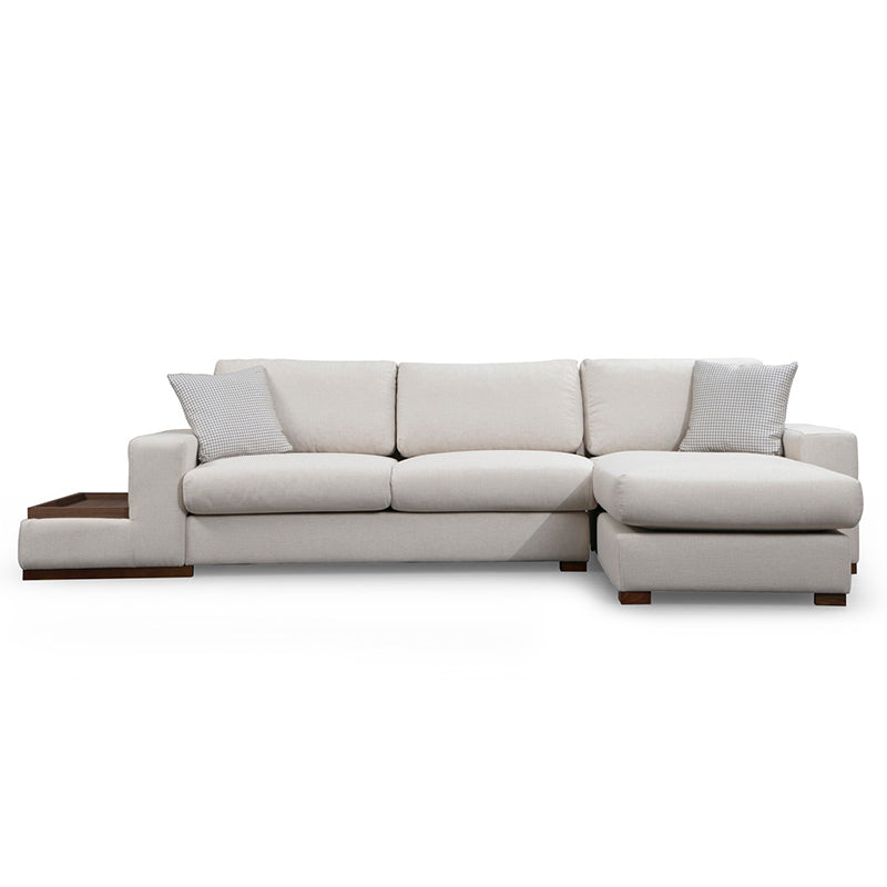 Corner sofa PWF-0540 pakoworld left corner fabric beige-walnut 312x194x85cm