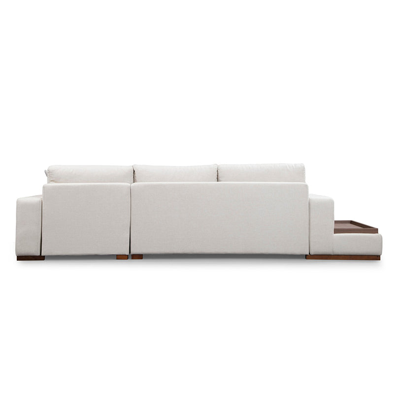 Corner sofa PWF-0540 pakoworld left corner fabric beige-walnut 312x194x85cm