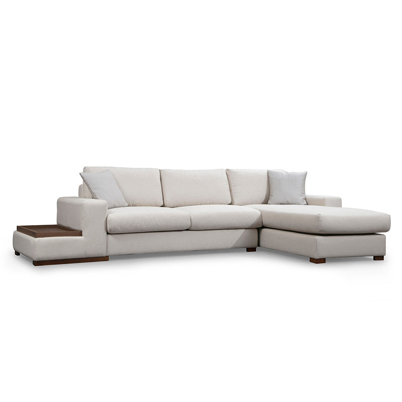 Corner sofa PWF-0540 pakoworld left corner fabric beige-walnut 312x194x85cm