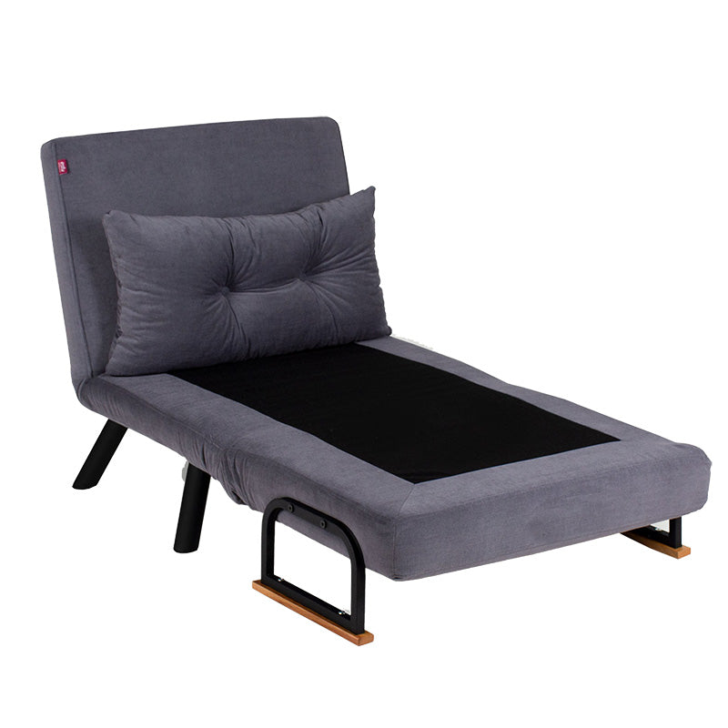 Armchair-bed Ethereal pakoworld fabric anthracite-black 60x78x78cm