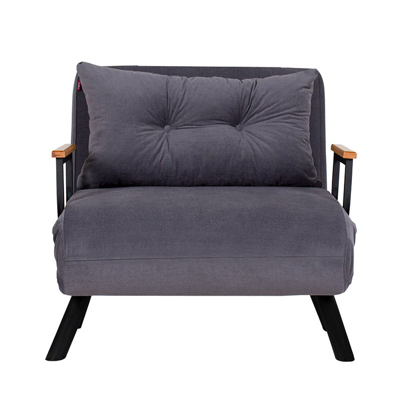 Armchair-bed Ethereal pakoworld fabric anthracite-black 60x78x78cm