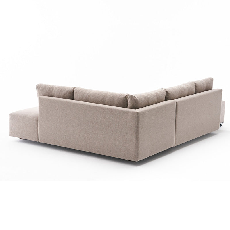 Corner sofa-bed PWF-0517 pakoworld left corner fabric cream-walnut 282x206x85cm