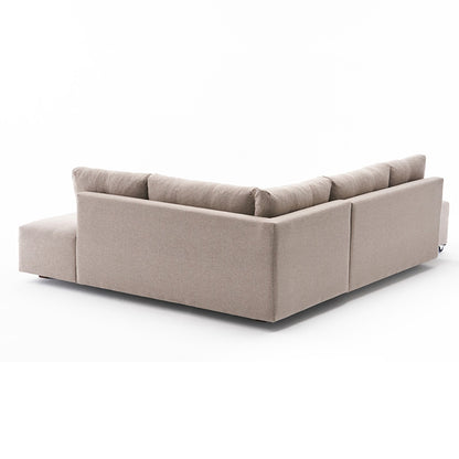 Corner sofa-bed PWF-0517 pakoworld left corner fabric cream-walnut 282x206x85cm