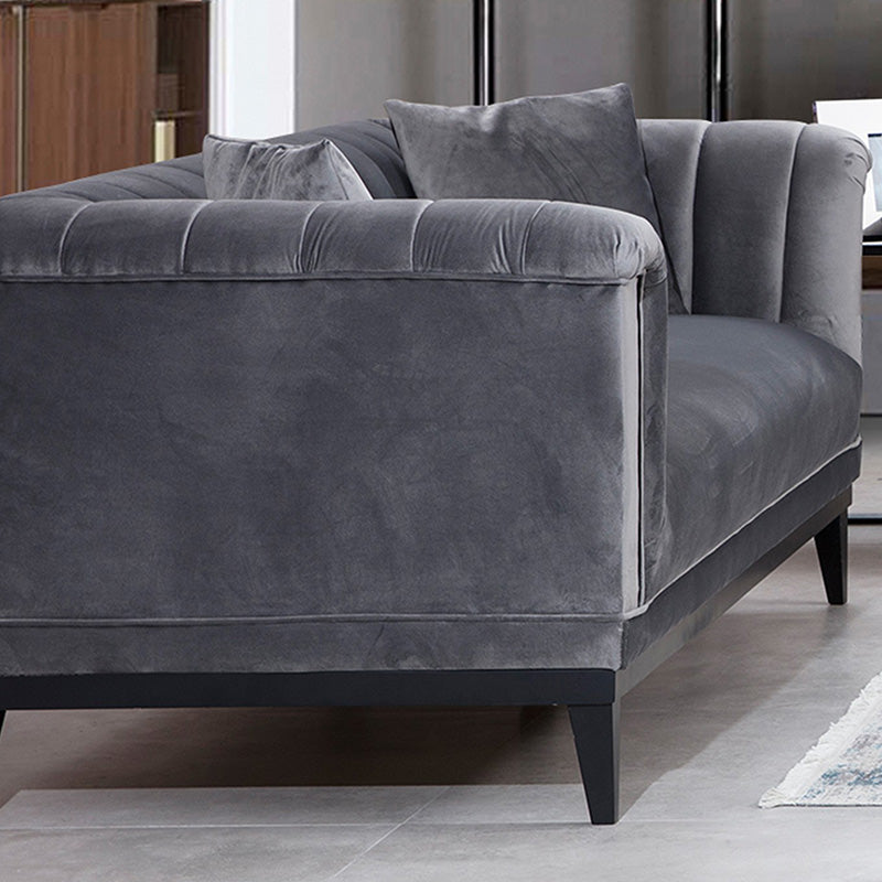 3-seater sofa PWF-0541 pakoworld anthracite velvet 255x89x79cm