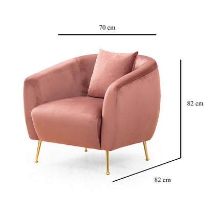 Armchair PWF-0574 pakoworld fabric pink 70x82x82cm