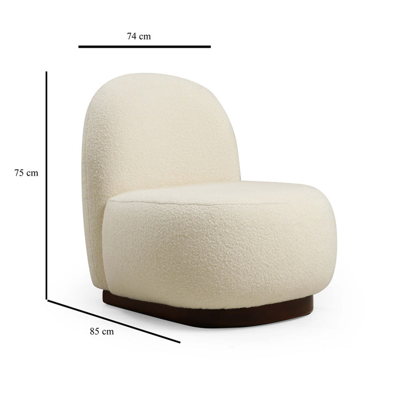 Armchair PWF-0564 pakoworld fabric white 74x85x75cm