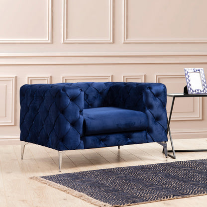 Armchair PPWF-0579 pakoworld velvet fabric blue 108x90x70cm