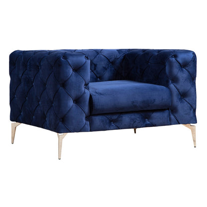 Armchair PPWF-0579 pakoworld velvet fabric blue 108x90x70cm