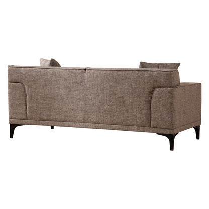 2 seater sofa PWF-0566 pakoworld fabric beige-brown 163x69x86cm