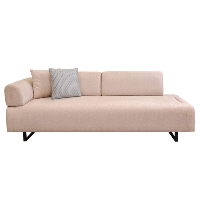 3 seater sofa with side table PWF-0595 pakoworld fabric beige 220x90x80cm