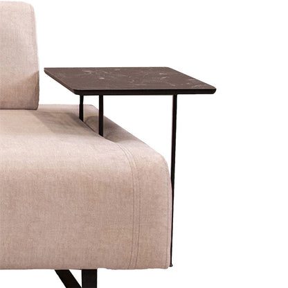 3 seater sofa with side table PWF-0595 pakoworld fabric beige 220x90x80cm