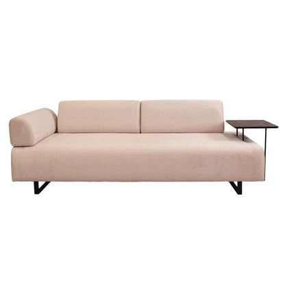 3 seater sofa with side table PWF-0595 pakoworld fabric beige 220x90x80cm