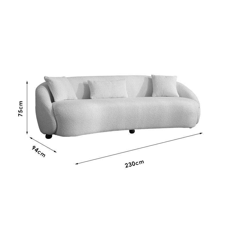 3 seater sofa PWF-0597 pakoworld fabric cream 230x94x75cm