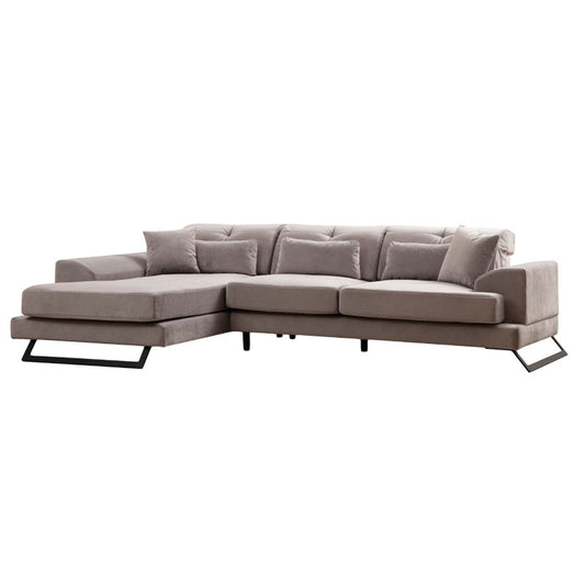 Corner sofa PWF-0575 pakoworld right corner fabric grey 308/190x92cm