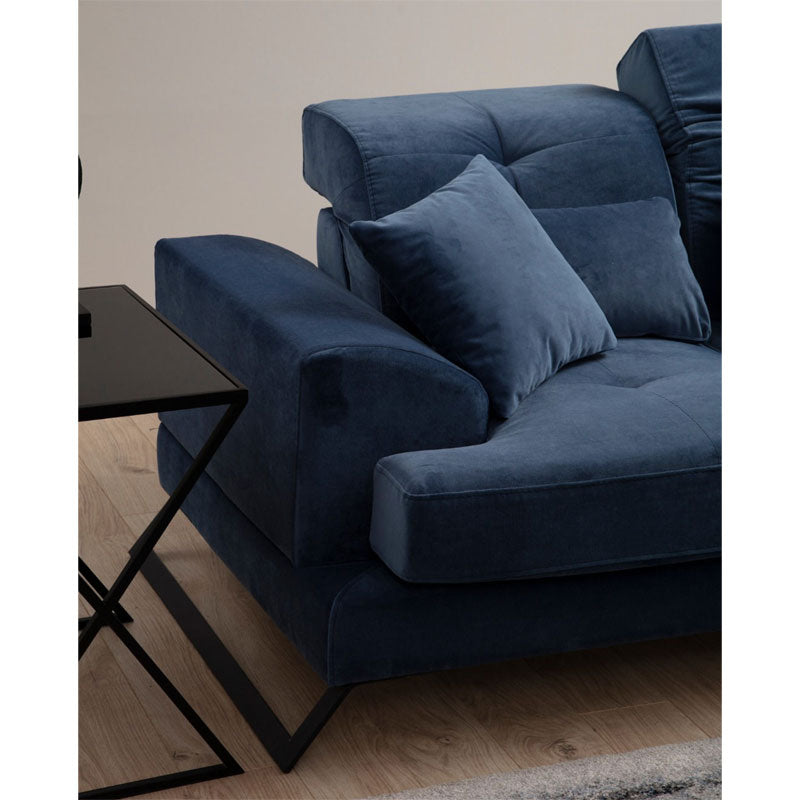 Corner sofa PWF-0575 pakoworld right corner fabric blue 308/190x92cm