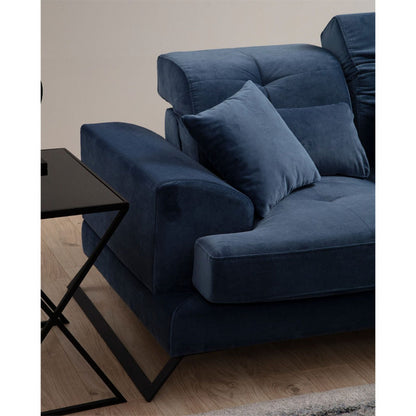 Corner sofa PWF-0575 pakoworld right corner fabric blue 308/190x92cm