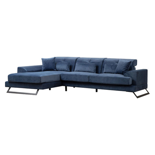 Corner sofa PWF-0575 pakoworld right corner fabric blue 308/190x92cm