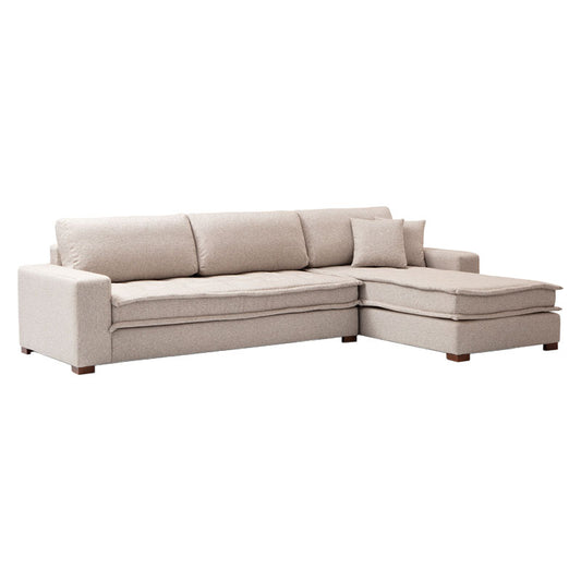 Corner sofa PWF-0601 pakoworld left corner fabric beige 323/190x85cm