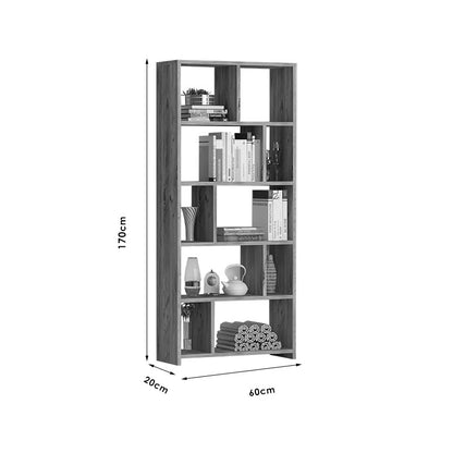 Bookcase PWF-0603 pakoworld walnut 60x20x170cm