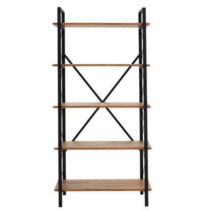 Bookcase Wook pakoworld walnut-black 90x34x180cm