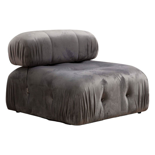 Armchair Divine velvetish grey 95x95x75cm