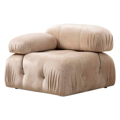 Polymorphic sofa Divine velvetish in dark cream color 288/190x75cm