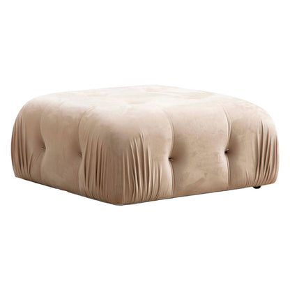 Polymorphic sofa Divine velvetish in dark cream color 288/190x75cm