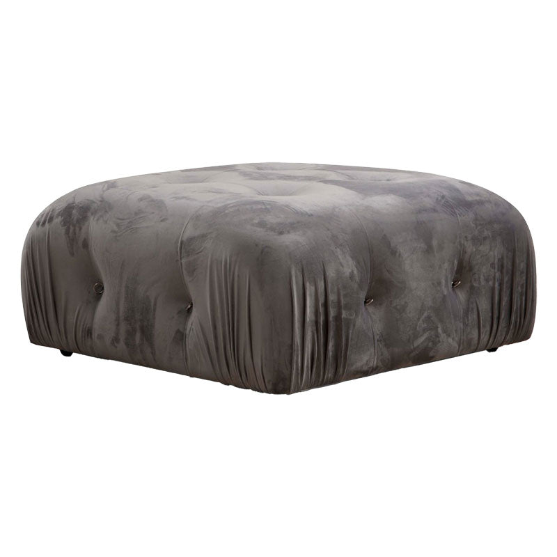 Polymorphic sofa Divine velvetish in grey color 288/190x75cm