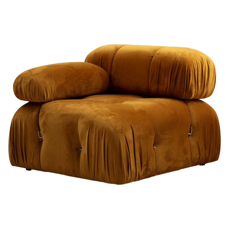 Polymorphic sofa Divine 2 with mustard color velvetish 288/190x75cm